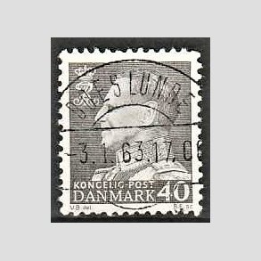FRIMRKER DANMARK | 1961-62 - AFA 396 - Fr. IX 40 re gr - Pragt Stemplet Boeslunde