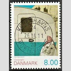 FRIM�RKER DANMARK | 2011 - AFA 1653Ea - Campingliv - 8,00 Kr. flerfarvet - Lux Stemplet