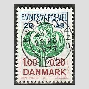 FRIMRKER DANMARK | 1977 - AFA 633 - Evnesvages vel - 1,00 + 0,20 Kr. bl/grn/rd - Pragt Stemplet