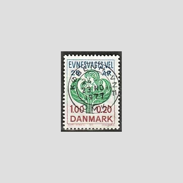 FRIMRKER DANMARK | 1977 - AFA 633 - Evnesvages vel - 1,00 + 0,20 Kr. bl/grn/rd - Pragt Stemplet