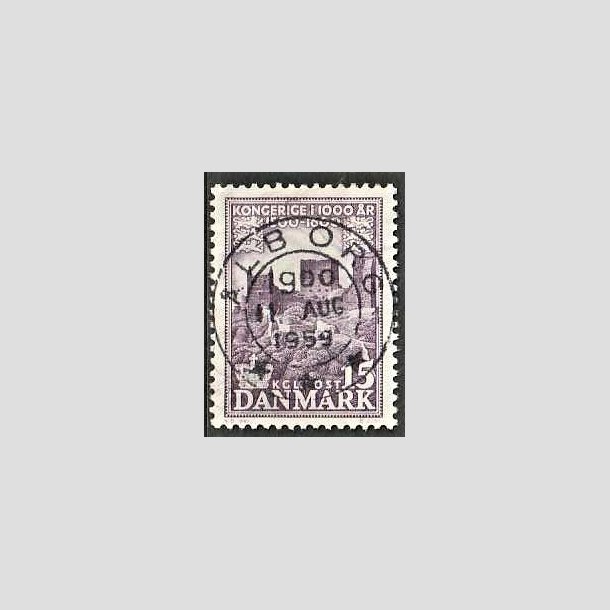 FRIMRKER DANMARK | 1953-56 - AFA 352 - Kongeriget 1000 r - 15 re violet - Pragt Stemplet lborg