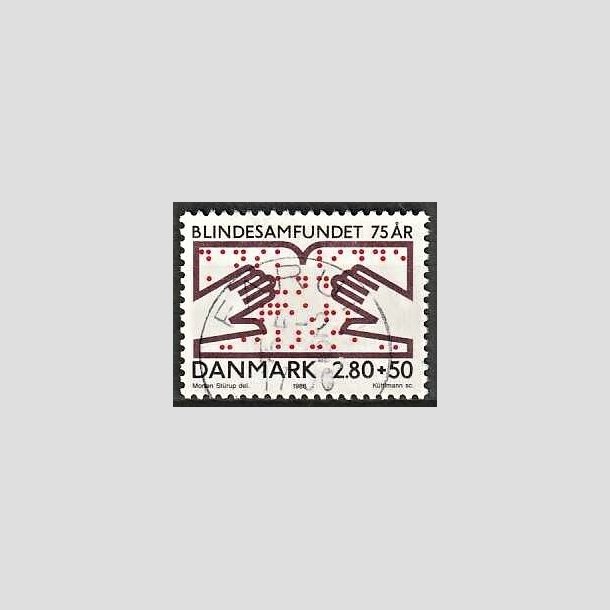 FRIMRKER DANMARK | 1986 - AFA 853 - Dansk Blindesamfund 75 r. - 2,80 Kr. + 50 re flerfarvet - Pragt Stemplet Farum