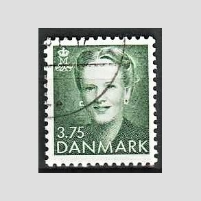 FRIMRKER DANMARK | 1991 - AFA 0982 - Dronning Margrethe - 3,75 Kr. grn - God/Bedre gennemsnitskvalitet - Stemplet