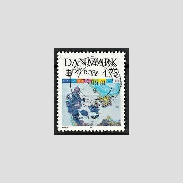 FRIMRKER DANMARK | 1991 - AFA 0990 - Europisk rumflyvning - 4,75 Kr. flerfarvet - Alm. god gennemsnitskvalitet - Stemplet (Photo eksempel)