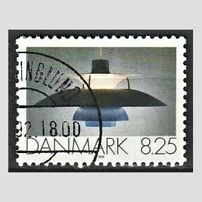 FRIMRKER DANMARK | 1991 - AFA 0998 - Dansk Brugskunst - 8,25 Kr. flerfarvet - Pnt Stemplet
