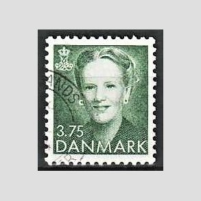 FRIMRKER DANMARK | 1991 - AFA 0982 - Dronning Margrethe - 3,75 Kr. grn - God/Bedre gennemsnitskvalitet - Stemplet