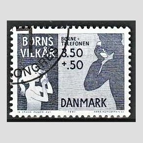 FRIMRKER DANMARK | 1991 - AFA 0992 - Brns vilkr - 3,50 Kr. + 50 re bl - God/Bedre gennemsnitskvalitet - Stemplet