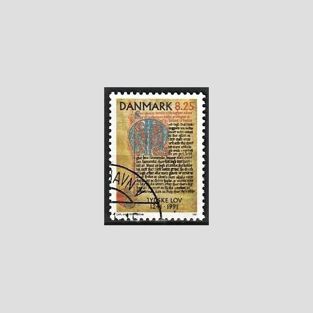 FRIMRKER DANMARK | 1991 - AFA 0991 - Jydske Lov 750 r. - 8,25 Kr. flerfarvet - God/Bedre gennemsnitskvalitet - Stemplet