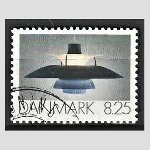 FRIMRKER DANMARK | 1991 - AFA 0998 - Dansk Brugskunst - 8,25 Kr. flerfarvet - Pnt Stemplet