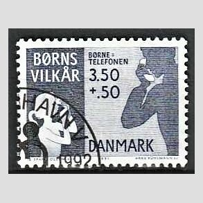 FRIMRKER DANMARK | 1991 - AFA 0992 - Brns vilkr - 3,50 Kr. + 50 re bl - God/Bedre gennemsnitskvalitet - Stemplet