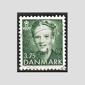 FRIMRKER DANMARK | 1991 - AFA 0982 - Dronning Margrethe - 3,75 Kr. grn - God/Bedre gennemsnitskvalitet - Stemplet