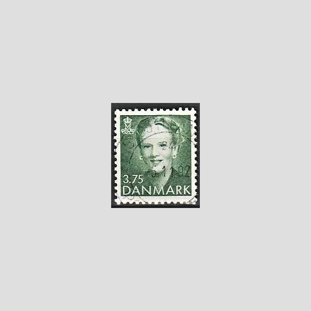 FRIMRKER DANMARK | 1991 - AFA 0982 - Dronning Margrethe - 3,75 Kr. grn - God/Bedre gennemsnitskvalitet - Stemplet