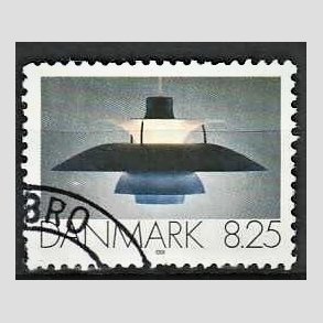FRIMRKER DANMARK | 1991 - AFA 0998 - Dansk Brugskunst - 8,25 Kr. flerfarvet - Pnt Stemplet