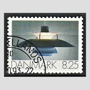 FRIMRKER DANMARK | 1991 - AFA 0998 - Dansk Brugskunst - 8,25 Kr. flerfarvet - Pnt Stemplet