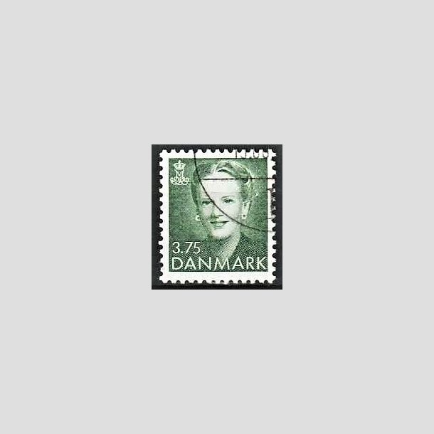 FRIMRKER DANMARK | 1991 - AFA 0982 - Dronning Margrethe - 3,75 Kr. grn - God/Bedre gennemsnitskvalitet - Stemplet