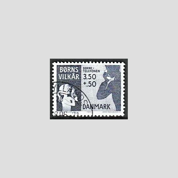 FRIMRKER DANMARK | 1991 - AFA 0992 - Brns vilkr - 3,50 Kr. + 50 re bl - God/Bedre gennemsnitskvalitet - Stemplet