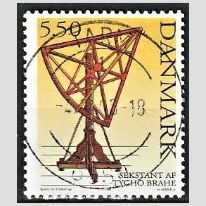 FRIM�RKER DANMARK | 1995 - AFA 1102 - Tycho Brahe - 5,50 Kr. flerfarvet - Lux Stemplet Tarm