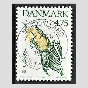 FRIM�RKER DANMARK | 1992 - AFA 1015 - Europam�rke Columbus - 4,75 Kr. gr�n/gul - Pragt Stemplet