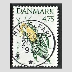 FRIM�RKER DANMARK | 1992 - AFA 1015 - Europam�rke Columbus - 4,75 Kr. gr�n/gul - Pragt Stemplet Middelfart