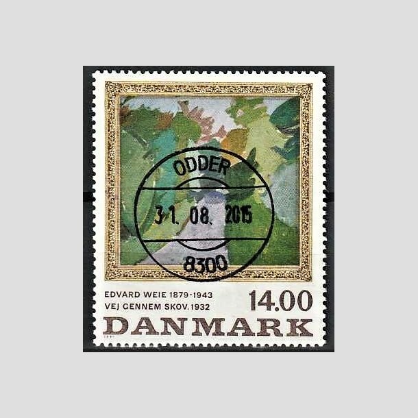 FRIMRKER DANMARK | 1991 - AFA 1006 - Edvard Weie - 14,00 Kr. flerfarvet - Pragt Stemplet Odder