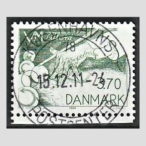 FRIM�RKER DANMARK | 1984 - AFA 797 - WM i billard - 3,70 Kr. gr�n - Pragt Stemplet K�benhavn