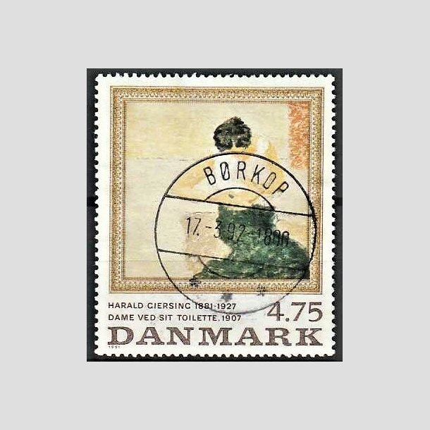 FRIMRKER DANMARK | 1991 - AFA 1005 - Harald Giersing - 4,75 Kr. flerfarvet - Pragt Stemplet Brkop