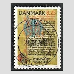 FRIM�RKER DANMARK | 1991 - AFA 991 - Jyske Lov 750 �r. - 8,25 Kr. flerfarvet - Lux Stemplet