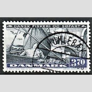 FRIM�RKER DANMARK | 1984 - AFA 812 - Fiskeri og s�fart - 3,70 Kr. sortbl�/b�rkbl� - Pragt Stemplet Humleb�k