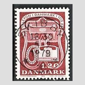FRIM�RKER DANMARK | 1979 - AFA 672 - Telefonen 100 �r - 1,20 Kr. r�d - Pragt Stemplet Skibby