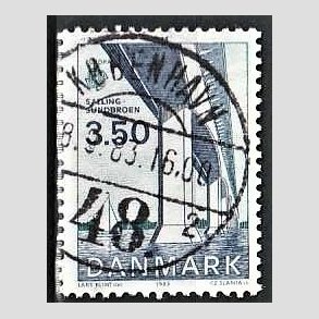 FRIM�RKER DANMARK | 1983 - AFA 779 - EU Bygningskunst - 3,50 Kr. bl�/gr�nbl� - Pragt Stemplet