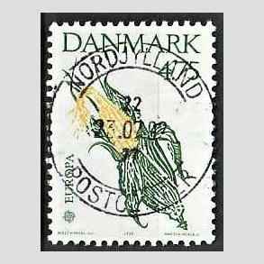 FRIM�RKER DANMARK | 1992 - AFA 1015 - Europam�rke Columbus - 4,75 Kr. gr�n/gul - Pragt Stemplet