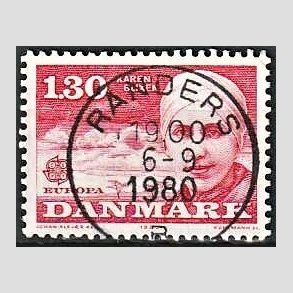 FRIM�RKER DANMARK | 1980 - AFA 695 - Europam�rker - 1,30 Kr. r�d - Pragt Stemplet Randers