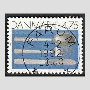 FRIM�RKER DANMARK | 1991 - AFA 997 - Dansk Brugskunst - 4,75 Kr. flerfarvet - Pragt Stemplet Farum