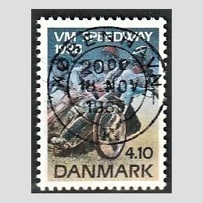 FRIM�RKER DANMARK | 1988 - AFA 914 - WM i Speedway - 4,10 Kr. flerfarvet - Pragt Stemplet Solr�d K�benhavn