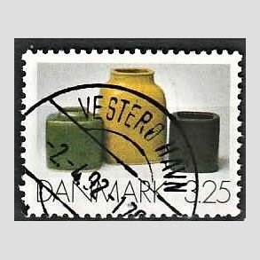 FRIM�RKER DANMARK | 1991 - AFA 995 - Dansk Brugskunst - 3,25 Kr. flerfarvet - Pragt Stemplet Vester� Havn