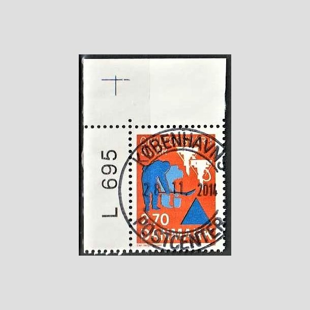 FRIMRKER DANMARK | 1988 - AFA 908 - Civilforsvaret 50 r. - 2,70 Kr. orange/bl med marginal L 695 - Pragt Stemplet Brnderslev