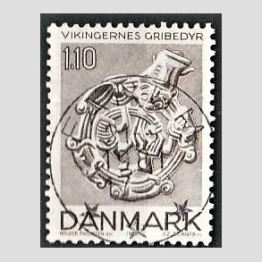 FRIM�RKER DANMARK | 1979 - AFA 684 - Vikingetiden - 1,10 Kr. brun - Pragt Stemplet Farum
