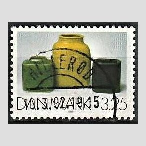 FRIM�RKER DANMARK | 1991 - AFA 995 - Dansk Brugskunst - 3,25 Kr. flerfarvet - Pragt Stemplet Hiller�d