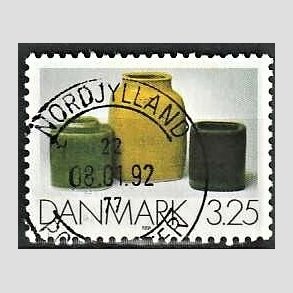 FRIM�RKER DANMARK | 1991 - AFA 995 - Dansk Brugskunst - 3,25 Kr. flerfarvet - Pragt Stemplet Hiller�d