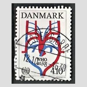 FRIM�RKER DANMARK | 1988 - AFA 909 - WHO 40 �r - 4,10 Kr. flerfarvet - Lux Stemplet Esperg�rde