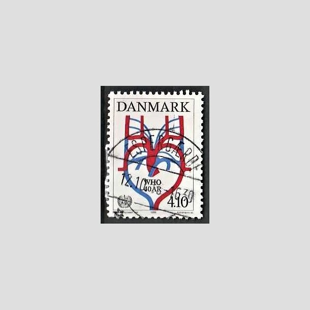 FRIMRKER DANMARK | 1988 - AFA 909 - WHO 40 r - 4,10 Kr. flerfarvet - Lux Stemplet Espergrde