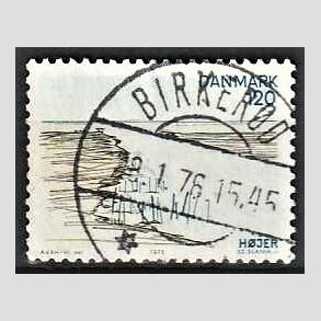FRIM�RKER DANMARK | 1975 - AFA 600 - S�nderjylland - 120 �re m�rkgr�n/m�rkbl� - Pragt Stemplet Birker�d