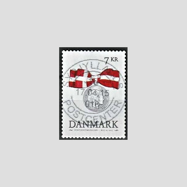 FRIMRKER DANMARK | 2015 - AFA 1814 - Danske ordener - 7,00 Kr. flerfarvet - Pragt Stemplet