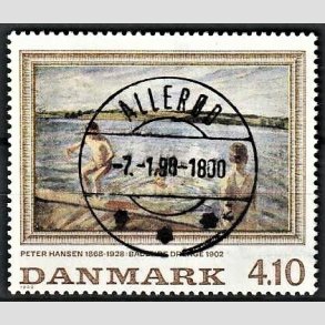 FRIMRKER DANMARK | 1988 - AFA 921 - Peter Hansen - 4,10 Kr. flerfarvet - Pragt Stemplet Allerd