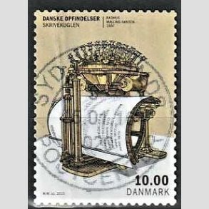 FRIM�RKER DANMARK | 2015 - AFA 1820 - Danske opfindelser - 10,00 Kr. skrivekuglen - Pragt Stemplet