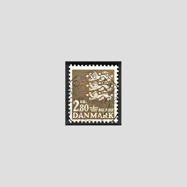 FRIMRKER DANMARK | 1975 - AFA 587 - Rigsvben 2,80 Kr. olivenbrun - Pragt Stemplet