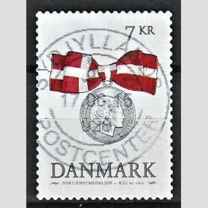 FRIM�RKER DANMARK | 2015 - AFA 1814 - Danske ordener - 7,00 Kr. flerfarvet - Pragt Stemplet