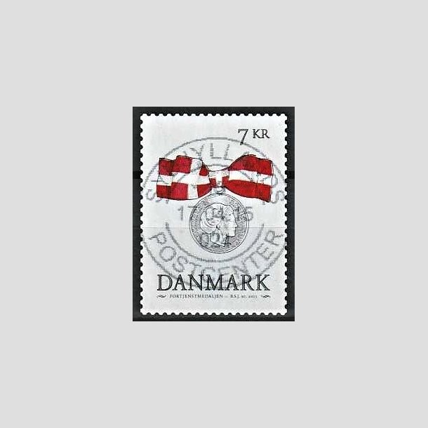 FRIMRKER DANMARK | 2015 - AFA 1814 - Danske ordener - 7,00 Kr. flerfarvet - Pragt Stemplet