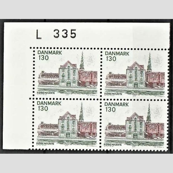 FRIMRKER DANMARK | 1976 - AFA 616 - Kbenhavn - 130 re grn/brun i marginalblok L335 - Postfrisk