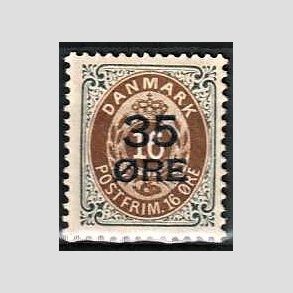 FRIMRKER DANMARK | 1912 - AFA 60 - 35/16 res Provisorier gr/brun - Ubrugt